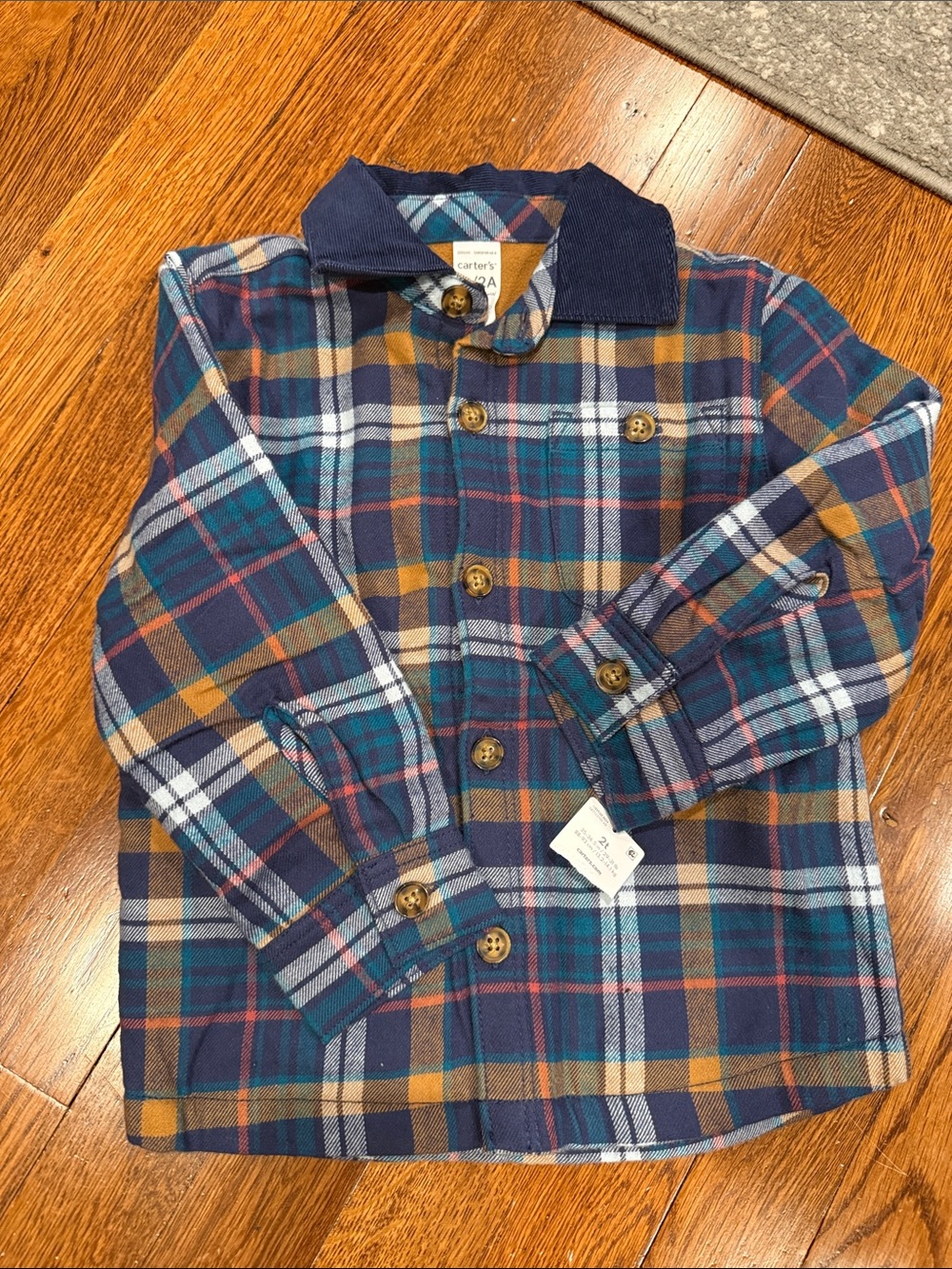 Carter's Toddler Fleece-Lined Plaid Button-down Shirt 2T